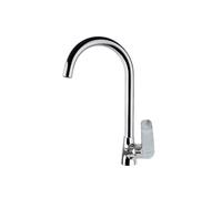 Ramon Soler - Grifo de Cocina Monomando con Caño Cisne Cromado, Ahorro de Agua, Sistema S2, Ideal para Fregadero, Serie New Fly, Diseño Moderno y Funcional