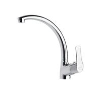 Ramon Soler Grifo de Cocina Titanium. Grifo para Fregadero Monomando con Caño Alto Giratorio 360º y Acabado Cromado de Alta Resistencia. Mezclador de Fregadero con Función Ahorro de Agua.