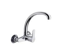 Ramon Soler - Grifo de Cocina Monomando Mural, Caño Alto Cromado, Ahorro de Agua S2, Serie Titanium, Ideal para Fregadero, Diseño Moderno y Funcional