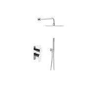 Ramon Soler - Grifo de Ducha Monomando Empotrado 2 Vías, Ahorro de Agua, Accesorios Redondos, Cromado, Serie Alexia, Sistema S2, Diseño Moderno y Funcional