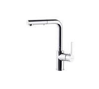 Ramon Soler Grifo de Fregadero de Cocina Monomando con Caño extraíble Horizontal Cromado con Sistema S2 de Ahorro de Agua Serie Drako