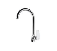 Ramon Soler - Grifo de Cocina Monomando Cromado, Ahorro de Agua, Caño Cisne, Sistema C2, Serie New Fly, Diseño Cónico, Ideal para Fregadero, Acabado Brillante