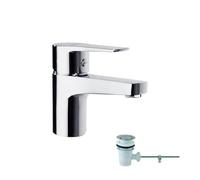 Ramon Soler - Grifo Monomando para Lavabo, Ahorro de Agua S2, Válvula Automática, Acabado Cromado, Serie Titanium, Diseño Moderno y Eficiente para Baños
