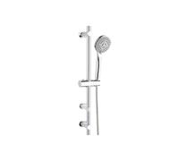 Ramon Soler - Kit de Ducha Cromado con Barra de Latón Redonda, Ducha de Mano 3 Funciones, Flexo Antical, Ideal para Baño Moderno, Serie Universal