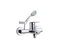 Ramon soler ramon soler conjunto grifo baño-ducha monomando cromado con sistema c2 de ahorro de agua con accesorios serie new fly