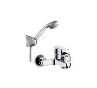 Ramon soler ramon soler conjunto grifo baño-ducha monomando cromado con sistema s2 de ahorro de agua con accesorios serie titanium