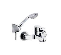 Ramon soler ramon soler conjunto grifo baño-ducha monomando cromado con sistema s2 de ahorro de agua con accesorios serie titanium