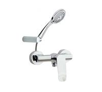 Ramon soler ramon soler conjunto grifo ducha monomando cromado con sistema c2 de ahorro de agua con accesorios serie new fly