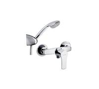 Ramon soler ramon soler conjunto grifo ducha monomando cromado con sistema s2 de ahorro de agua con accesorios serie titanium