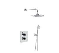 Ramon soler ramon soler conjunto grifo termostático empotrado de 2 vías cromado con accesorios redondos serie blautherm