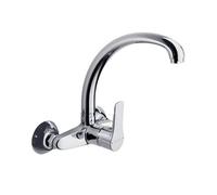 Ramon soler ramon soler grifo de fregadero mural de cocina monomando con caño alto cromado con sistema s2 de ahorro de agua serie titanium