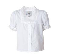 Ramona Lippert® Blusa para niños Lara blanca | Blusa talla 86 - 164 | Blusa tirolesa niña con encaje para ocasiones festivas y trajes tradicionales |, Blanco, 122 cm-128 cm