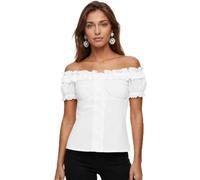 Ramona Lippert Laila - Blusa para mujer, color blanco, con encaje, Blanco, 52