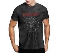 Ramones Camiseta Presidential Seal Band Logo Nuevo Oficial Dip-Dye Negro Unisex, Negro, XL