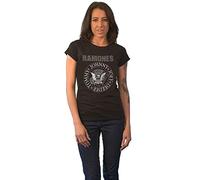 Ramones Camiseta Presidential Seal Diamante Logo Oficial para Mujer Skinny Fit, Negro , S