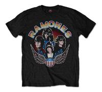 Ramones - T-Shirt # L Black Unisex # Vintage Wings Photo
