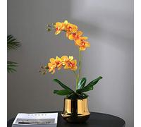 Ramos artificiales de orquídea mariposa DIY ramo de flores de seda artificial Phalaenopsis para decoración del hogar de boda flores falsas para la decoración de la mesa de la casa de la oficina (color