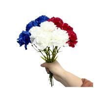 Ramos de 11 pulgadas, 10 claveles de tallo, flores artificiales resistentes a los rayos UV que no se decoloran, mini pétalos de seda de clavel, flores falsas para siempre, para accesorios de fotos