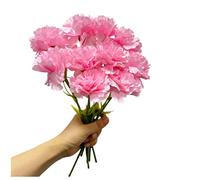 Ramos de 11 pulgadas, 10 claveles,no se decolora, mini pétalos de seda de clavel, flores falsas para siempre plantas para accesorios de fotos, fiestas en el hogar y bodas sosteniendo flores (rosa)