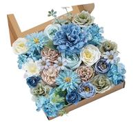Ramos de boda artificiales con 6 opciones de color, decoración del hogar, caja floral sintética realista, no se decolora, ramos de boda de seda, suministros de fiesta