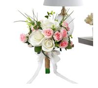 Ramos de boda para novia, ramo de rosas artificiales, ramo de boda romántico, cuerda de rosa de seda, ramo de fotografía, decoración del hogar, regalo de San Valentín