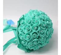 Ramos de flores de boda de 1/2/4/6 piezas de 10 pulgadas para novia, dama de honor, ramos de rosas falsas, arreglos florales con diamantes y cintas suaves para decoración de boda