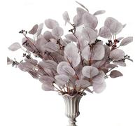 Ramos de hojas de eucalipto, flores artificiales, hojas largas plateadas, ramos de imitación, ramas, decoración para el hogar, arreglos florales, mesa de boda, festival, granja, fiesta, Halloween