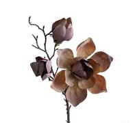 Ramos de magnolia artificial resistentes para una decoración duradera del hogar para un mantenimiento sin esfuerzo y colores vibrantes durante años (curry oscuro)