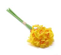 Ramos de narcisos artificiales, arreglos florales realistas de primavera con flores amarillas y blancas para decoración del hogar, jardín, resistentes a los rayos UV, sin mantenimiento, plantas falsas