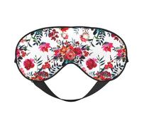 Ramos florales brillantes y elegantes de color rojo azul marino, Cubreojos completos Antifaz bloqueador de luz Antifaz para dormir Antifaz suave con los ojos vendados Noche