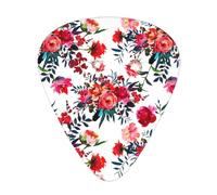 Ramos florales brillantes y elegantes en rojo y azul marino,12 púas de guitarra, 3 grosores diferentes para guitarra acústica, bajo y ukelele