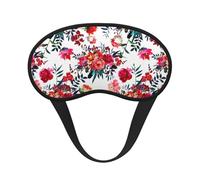 Ramos florales brillantes y elegantes en rojo y azul marino, Cubiertas oculares completas, antifaces para dormir que bloquean la luz, orejeras opacas para dormir