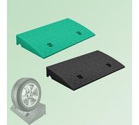 Rampa Antideslizante para bordillos. Rampa de plástico, Panel de transición Antideslizante for bordillos, Alfombrilla for rampa de Carga Interior/Exterior(Green,50cm*27cm*10cm)