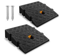 Rampa Bordillo 2 Unidades 11 cm, Rampa para Silla de Ruedas, Rampa Acceso para Coche y Moto, Rampa Umbral Antideslizante con Tiras Reflectantes, para Scooter Movilidad, Bicicletas y Carritos