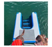 rampa de agua para perros Rampa flotante para perros, para piscinas, pontones, lagos y playas. Escalera para perros. Rampas inflables, azul, antideslizantes. Plataforma de EVA. Para perros de 60 kg. S