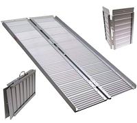 Rampa de aluminio para silla de ruedas, 182 cm, 270 kg, plegable, 1,8 m