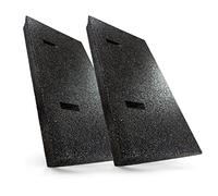 Rampa de bordillo de goma negra 2X I Ancho: 50 cm I Altura: 45 mm I Rampa de cuña de goma, rampa para silla de ruedas, rampa de acceso, cuña de acceso, ayuda para el acceso, rampa de umbral de puerta