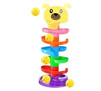Rampa de caída de bola de bebé, juguete de torre rodante, rampa de pelota, diseño de 6 capas incluye 5 bolas de coloridas en pista girando por el tobogán, estética brillante y colorida para niños niña