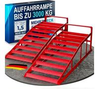 Rampa de carga para coches de metal, juego de 2 unidades, rampas de acceso para máxima sujeción [< 3t] - Rampa de alta resistencia para coche para cualquier superficie - Rampas de coche 2 unidades