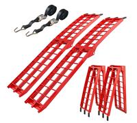 Rampa De Carga Plegable De Aluminio 680 KG Roja Juego De 2