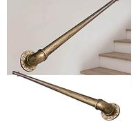 Rampa de escalera de hierro forjado ajustable de 1 a 20 pies de latón antiguo para uso en interiores y exteriores, para porche y puente, estilo industrial