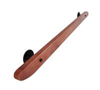 Rampa de escalera de madera para uso en interiores y exteriores con bordes redondeados, pasamanos montado en la pared para porche, pasillo, balcón, soporte de seguridad (150 cm)