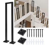Rampa de escalera en forma de U para interiores y exteriores, barandilla de escalera para villas, 90 cm, barrera de seguridad negra, diseño duradero y elegante