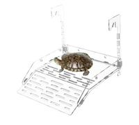 Rampa de peregrinación para tortugas - Plataforma elevada de acrílico transparente estándar 20 x 25 x 5 cm | Terraza para reptiles con succión Hábitat de descanso y secado | Tanque de acuario