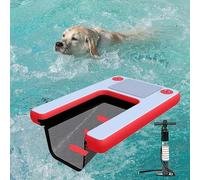 Rampa de piscina para perros, rampa para perros, piscina, barco para perros, escalera flotante para piscina, barco, lagos, escalera de natación EVA antideslizante para perros de hasta 100 kg (rojo
