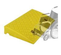 Rampa de plástico for Silla de Ruedas y Scooter: Altura de 7 a 13 cm, Duradera y fácil de Usar.(Yellow,4.3in)