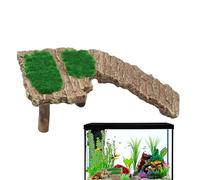 Rampa de Tortuga - Resina 3.15x5.51x1.77 Pulgadas | Área de descanso para reptiles, terraza para tortugas, muelle de descanso, suministros antideslizantes para mascotas | Reptil Paisaje Decoración Acu