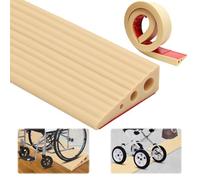 Rampa de umbral, 100 x 6,5 x 2,5 cm, rampa de umbral de PVC, superficie antideslizante, rampa de goma, rampa de umbral para silla de ruedas, cochecito de bebé, andador o scooter eléctrico (marrón, 2,5