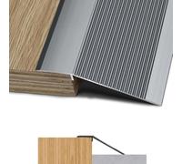 Rampa de umbral aluminio, se adapta a una caída 2/5"-1 4/5" altura, rampa entrada transición espacio for pisos, fácil cortar(Iron Grey,L130cm-51.2in)