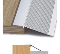 Rampa de umbral aluminio, se adapta a una caída 2/5"-1 4/5" altura, rampa entrada transición espacio for pisos, fácil cortar(Silver,L110cm-43.3in)